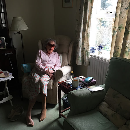 Lyn. At home.